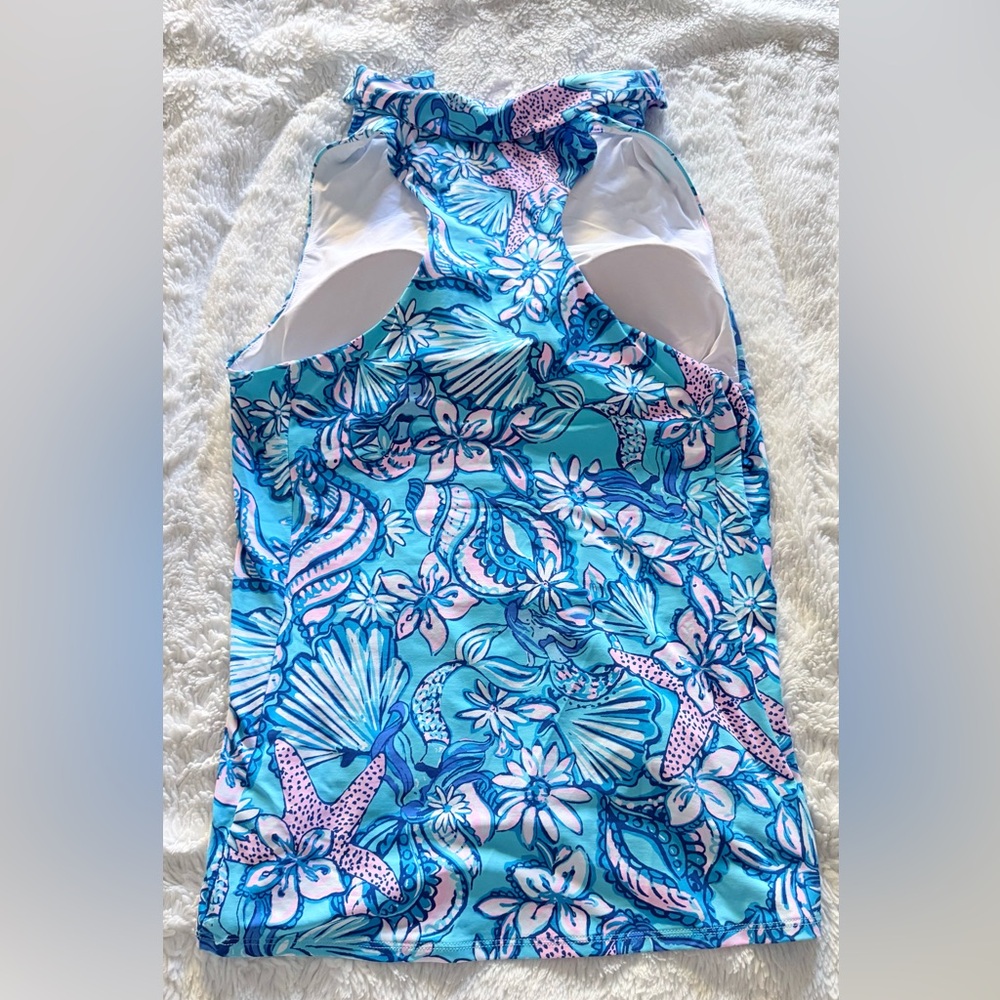 Lilly Pulitzer Blue & Pink Tropical Starfish Tank Top – Size M - Picture 8 of 8